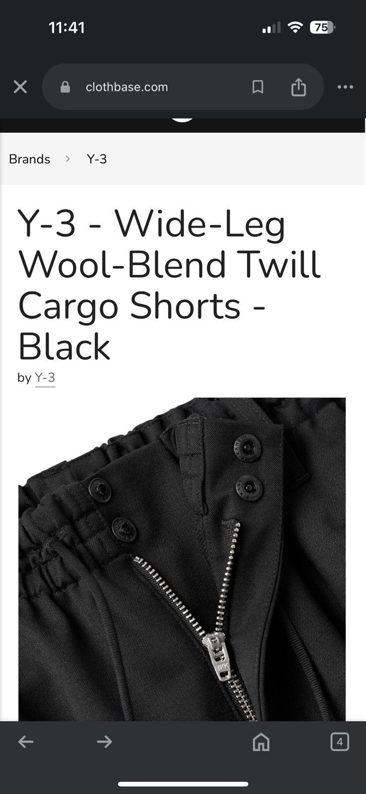 Y-3 × Yohji Yamamoto Yohji Yamamoto Y-3 Wide-Leg Wool-Blend Twill Cargo Shorts Size US 30 / EU 46 - 13 Thumbnail