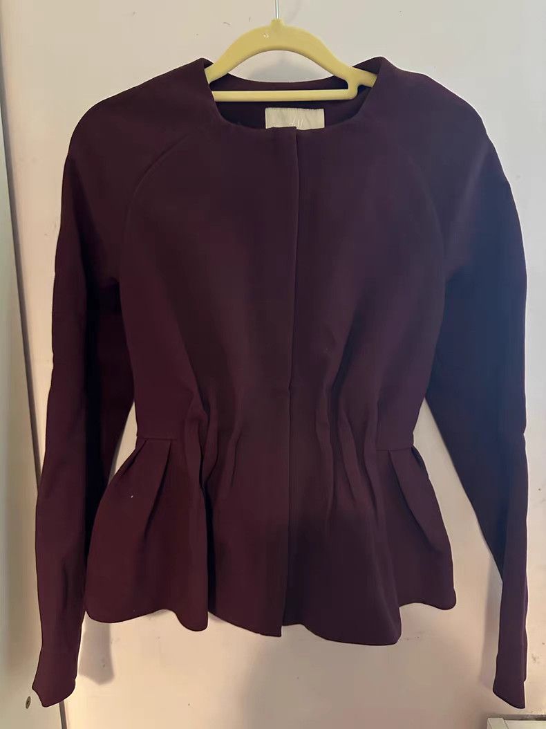 H&M HM Deep Red Zip-Up Jacket Q9 Size XS / US 0-2 / IT 36-38 - 5 Thumbnail