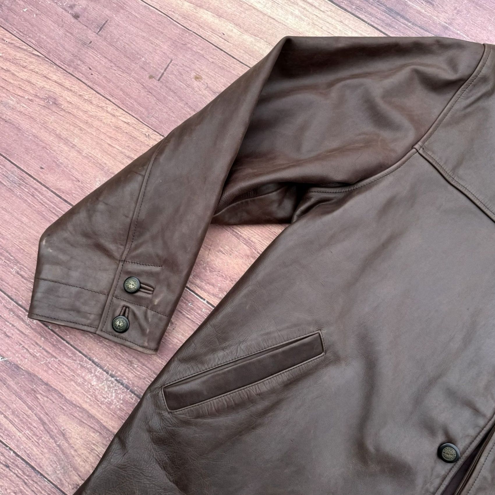 Timberland VINTAGE Timberland Weathergear Heavyweight Leather Jacket Men's XL Brown Bomber Jacket 90s Classic Outdoor Winter Size US XL / EU 56 / 4 - 3 Thumbnail