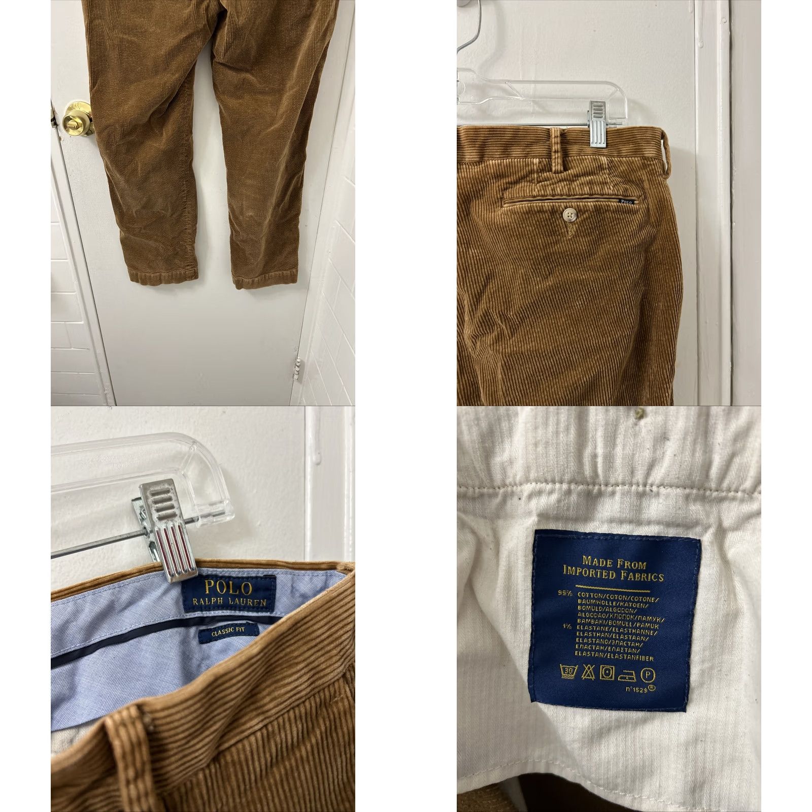 Polo Ralph Lauren Polo Ralph Lauren Corduroy Pants Mens 36x30 Brown Classic Fit YKK Size US M / EU 48-50 / 2 - 8 Thumbnail