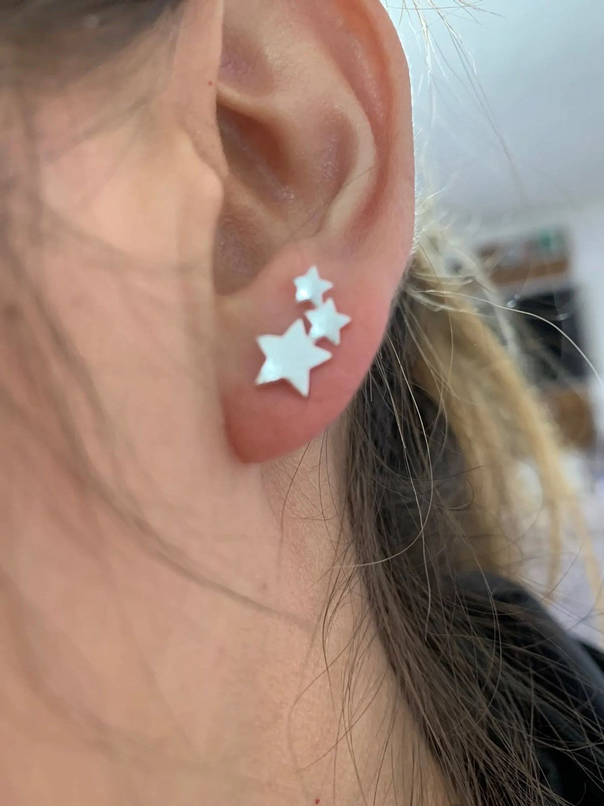 Jewelry Elegant Silver Star Earring Size ONE SIZE - 1 Thumbnail