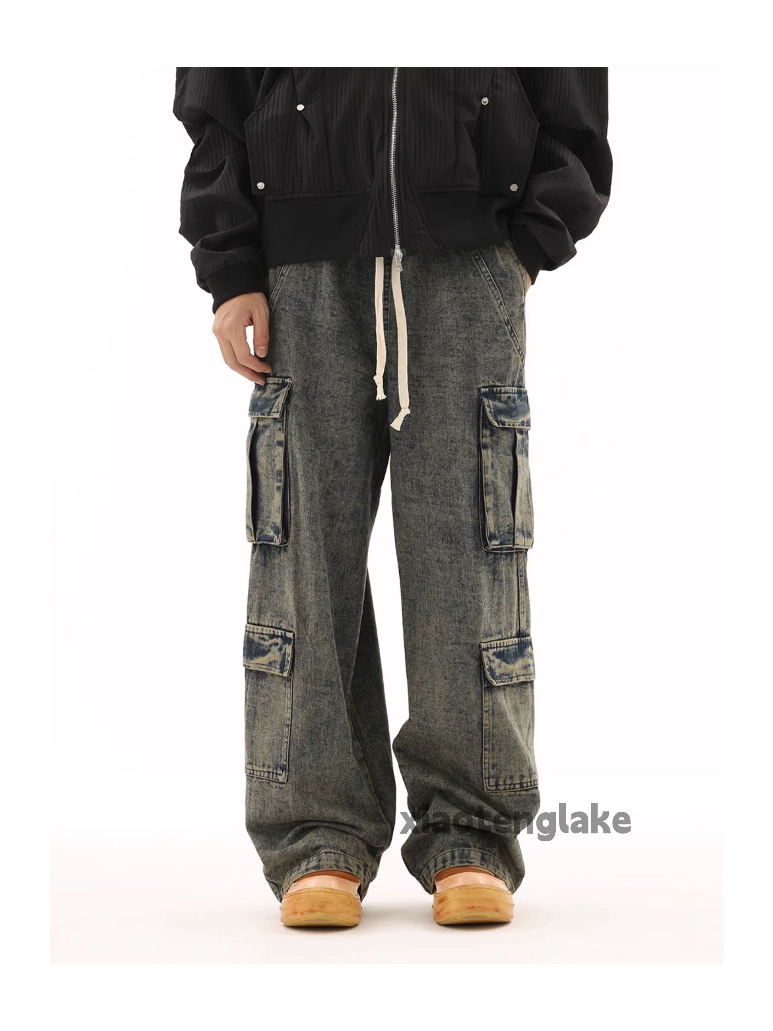 Jean × Vintage washed faded y2k skate hiphop loose baggy cargo jeans Size US 34 / EU 50 - 4 Thumbnail
