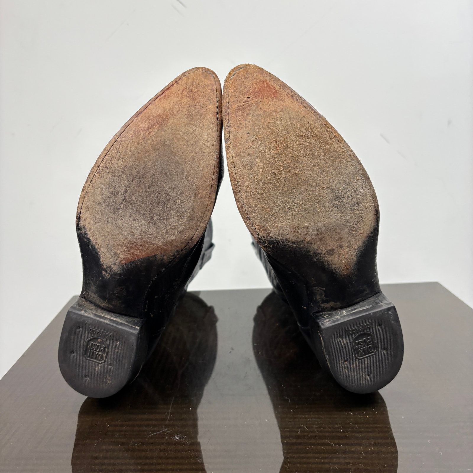 Dan Post Dan Post Black Leather Western Cowboy Boots Men's 9.5D Size US 9.5 / EU 42-43 - 7 Thumbnail