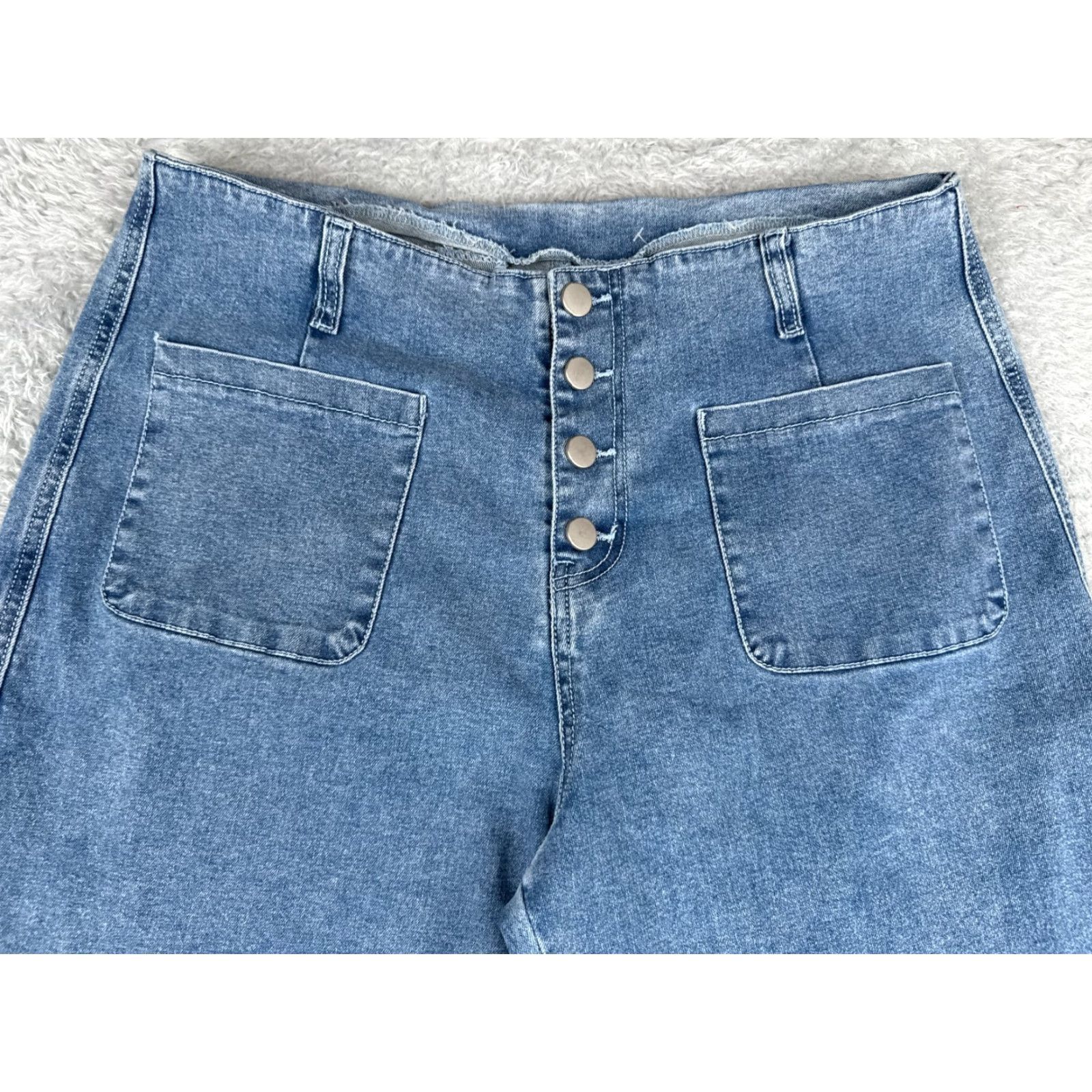 Old Navy Vintage Old Navy Women's Jeans Wide Leg Cotton Blend 14 Blue High Rise 33x26 Size 36" / US 14 / IT 50 - 4 Thumbnail