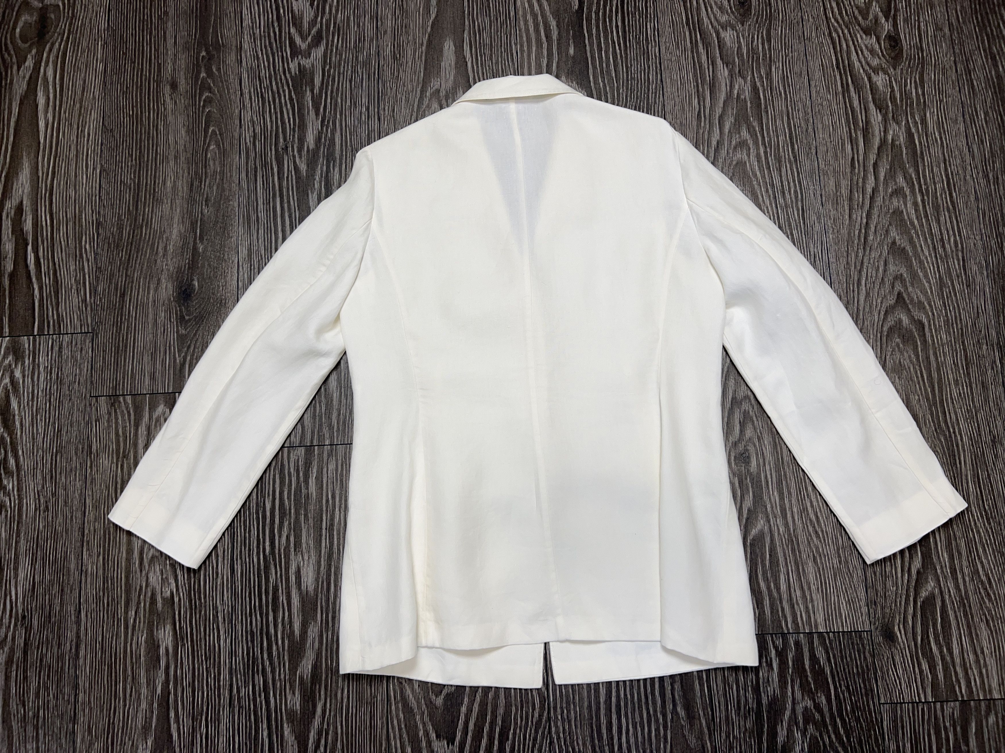 Loro Piana Womens Loro Piana White Linen Blazer Jacket Size 46 Size L / US 10 / IT 46 - 16 Thumbnail