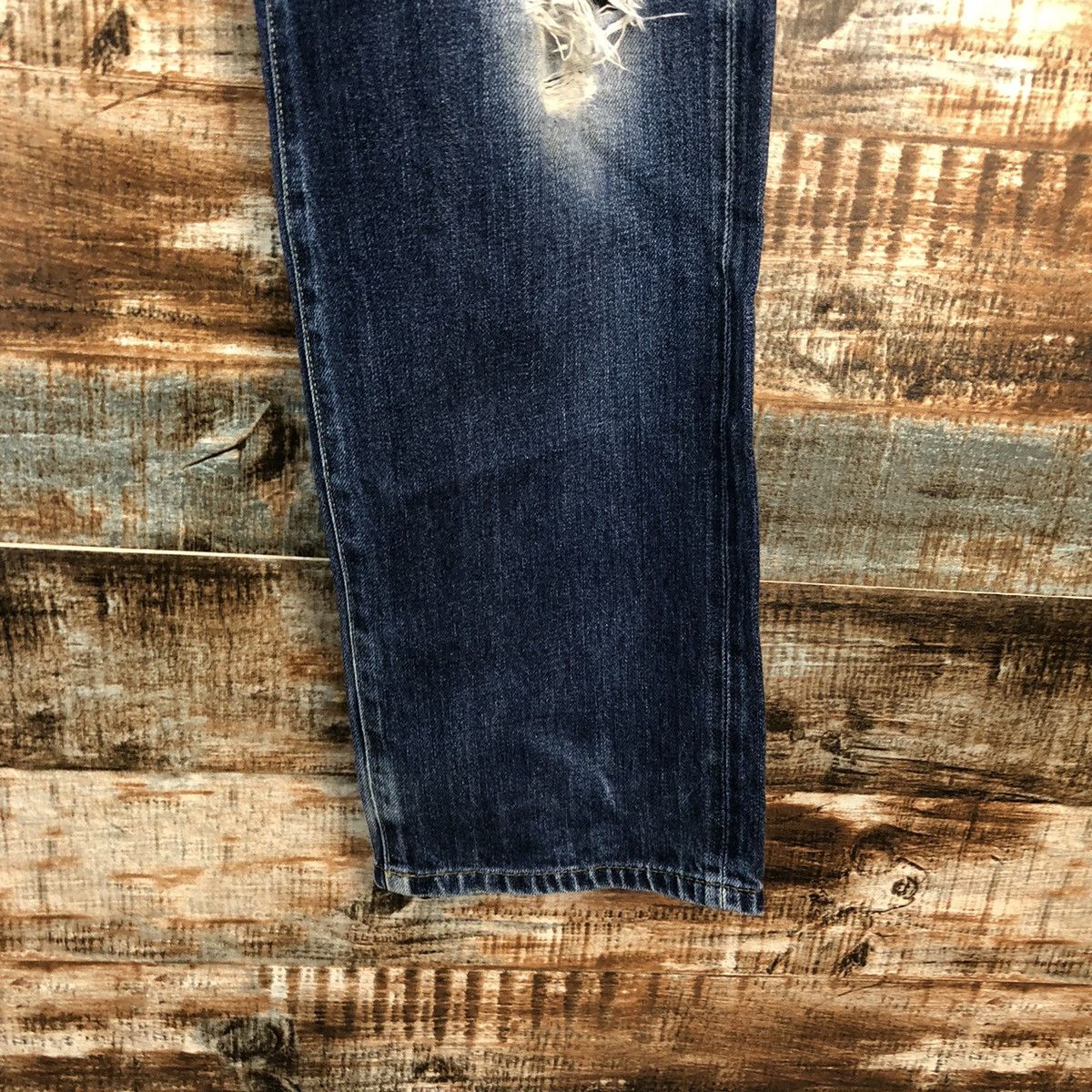 Japanese Brand Uniqlo japan Blue Distressed ripped Denim Pants #A1411 Size US 36 / EU 52 - 12 Thumbnail