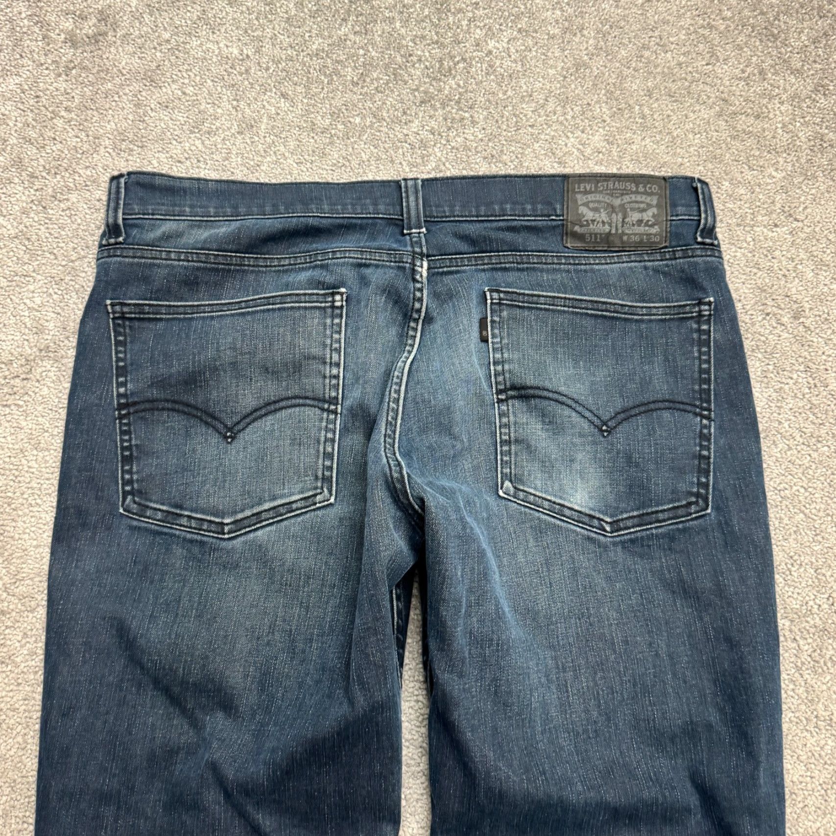 Levi's Levi's 511 Jeans Straight Regular Mens 36x25 Blue Dark Wash Denim Cropped Hem Casual Size US 36 / EU 52 - 6 Thumbnail