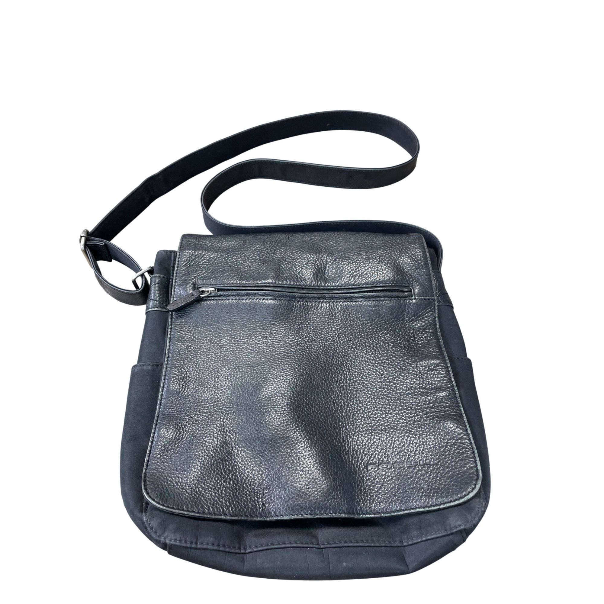 Fossil Fossil womans Black Leather Crossbody Messenger bag SKU 903 Size ONE SIZE - 1 Thumbnail