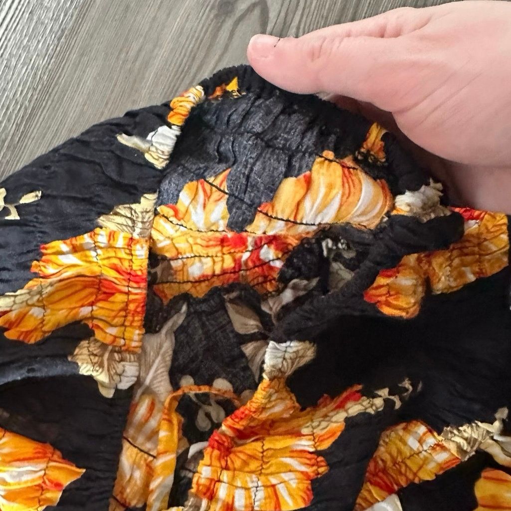 Other no brand yellow black halter hawaiian flower top / dress Size M / US 6-8 / IT 42-44 - 3 Thumbnail