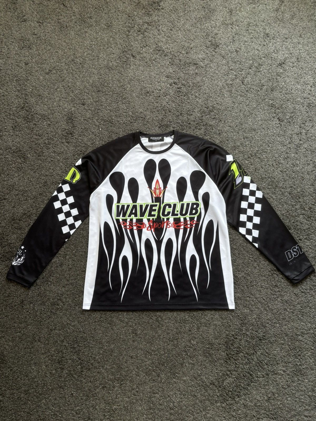 Other Vintage duckdive waveclub racing unisex white black jersey Size US L / EU 52-54 / 3 - 2 Thumbnail