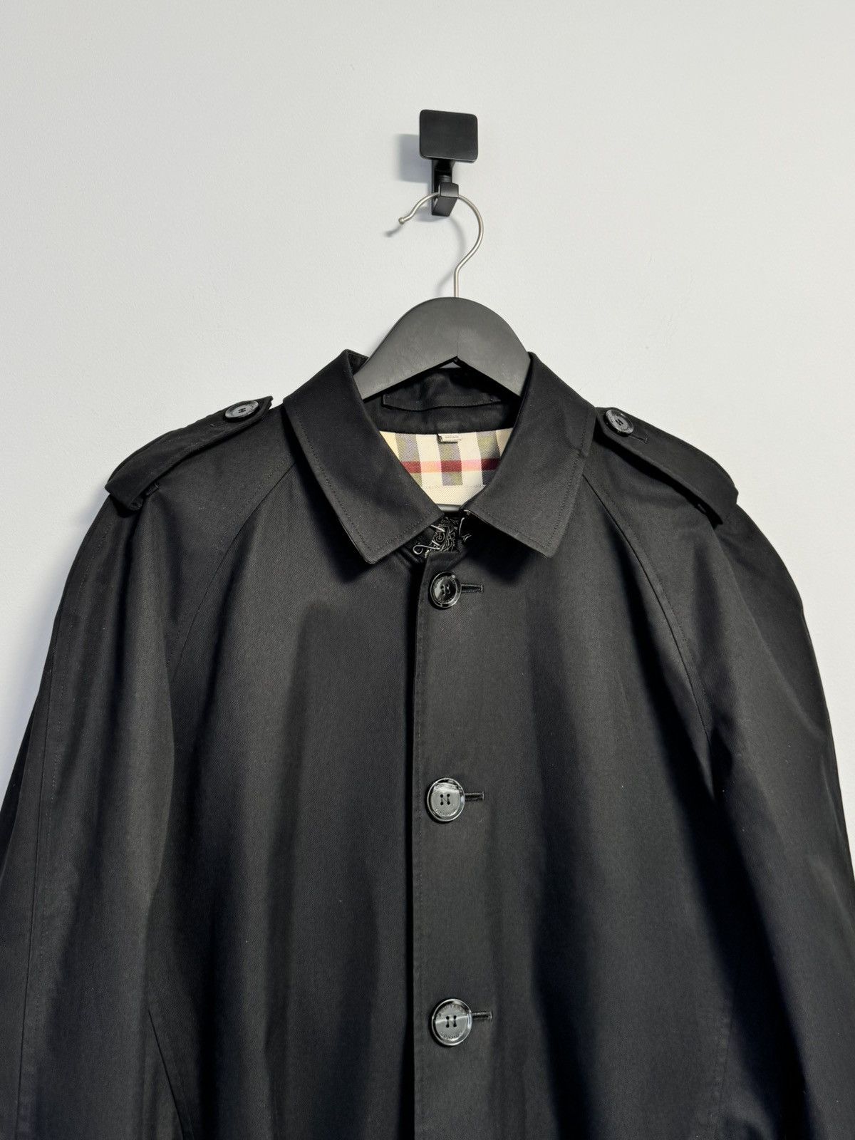 Burberry Burberry Trench Coat Luxury Monogram Black Nova Check Size US L / EU 52-54 / 3 - 3 Thumbnail