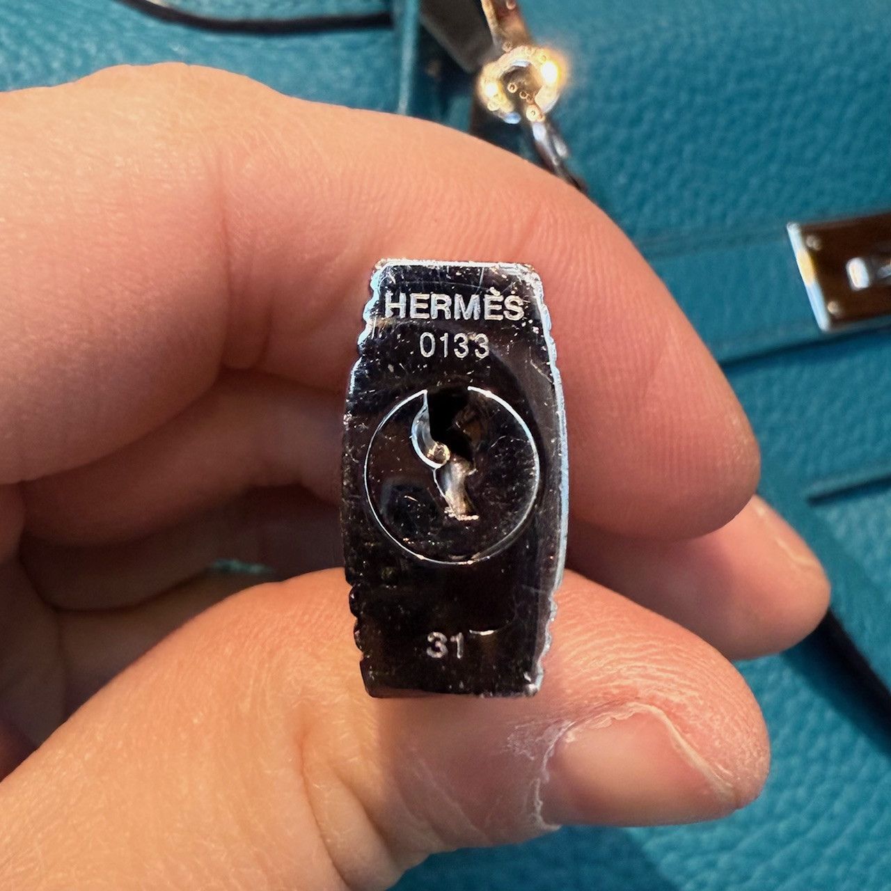 Hermes Hermès 2013 Bleu Izmir Clemence Leather Kelly 35 Bag Size ONE SIZE - 9 Thumbnail