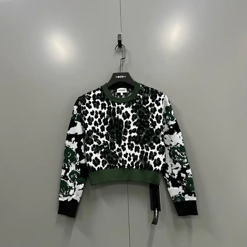 Kenzo KENZO Colorful Cotton Long Sleeve Crop Sweatshirt 0089 Size S / US 4 / IT 40 - 1 Thumbnail