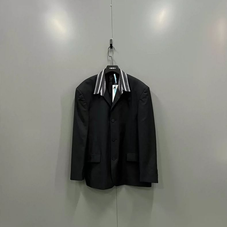 Balenciaga Balenciaga Wool Single-Breasted Blazer Size US M / EU 48-50 / 2 - 1 Thumbnail