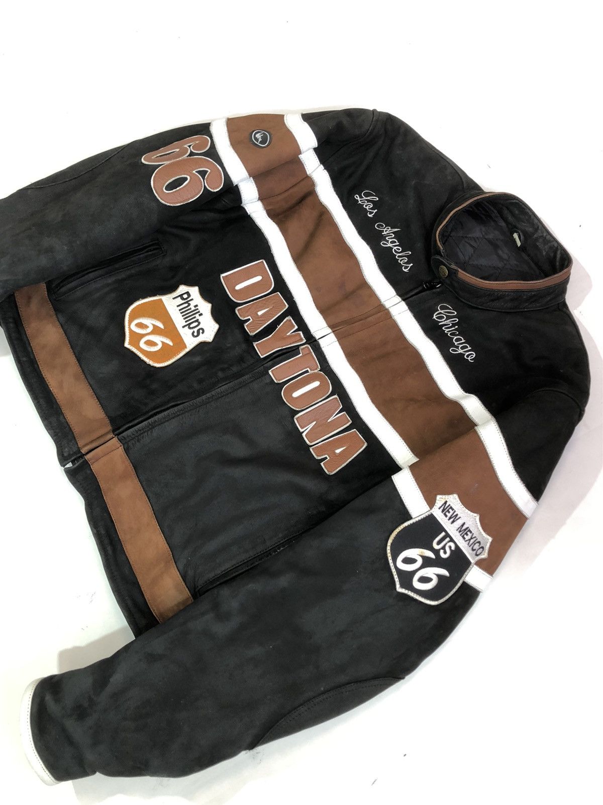 Ferrari × Harley Davidson × Honda Route 66 Daytona Leather Moto Motorcycle Racing Jacket Size US XL / EU 56 / 4 - 7 Thumbnail
