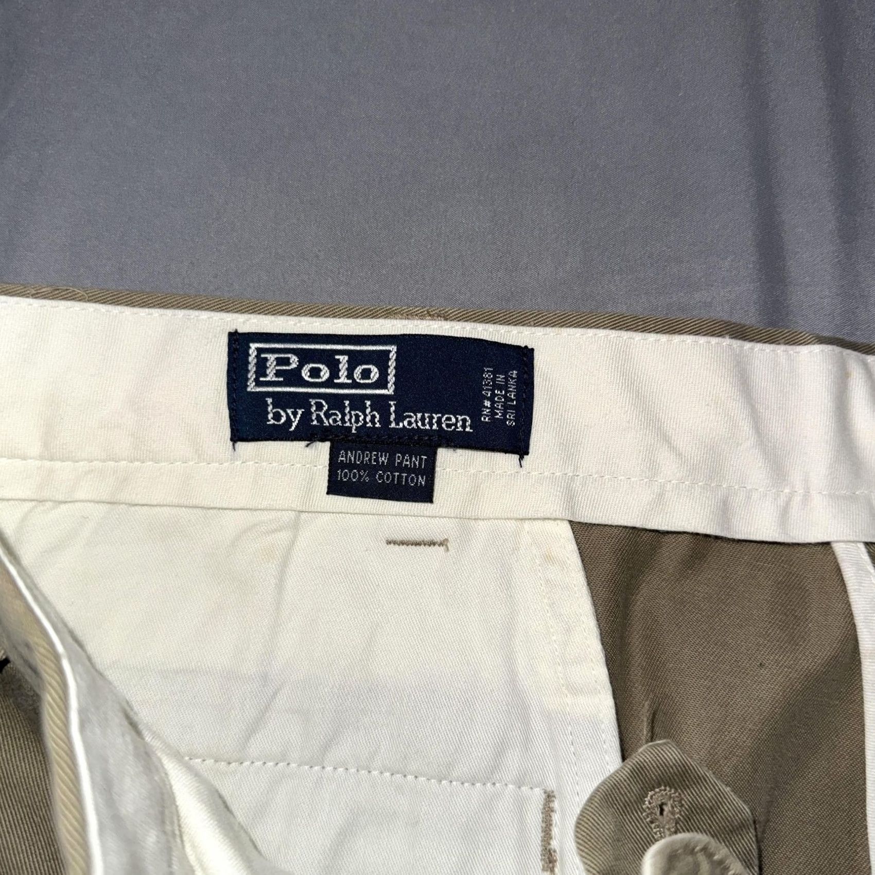 Polo Ralph Lauren VINTAGE Polo Ralph Lauren Andrew Pants Mens 38x32 Beige Pleated Cotton Chino Classic Fit Pants Size US M / EU 48-50 / 2 - 4 Thumbnail