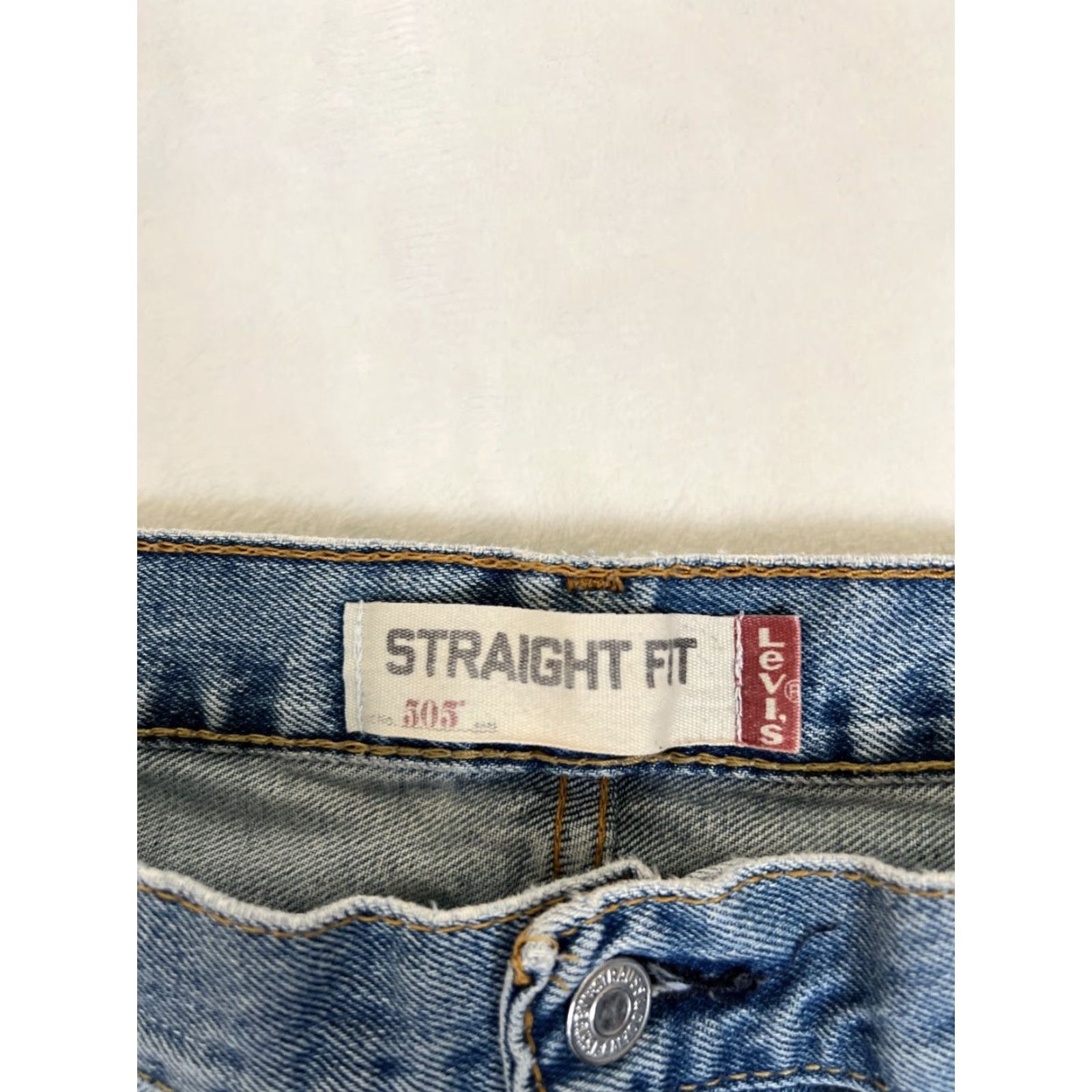 Levi's VINTAGE Levi's 505 Jeans Stand 36x32 Denim Distressed Grunge 90s Mens Blue Cotton Regular Straight 5-Pocket Zip Inseam 32 Size US 36 / EU 52 - 4 Thumbnail