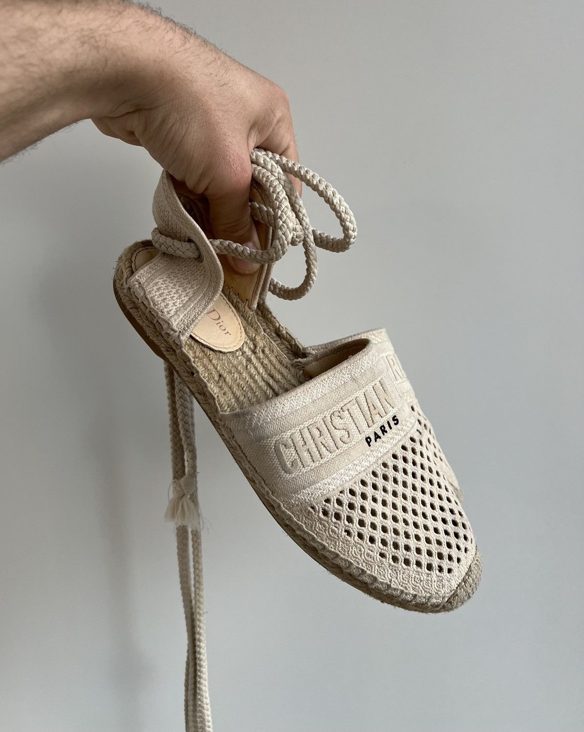 Christian Dior Monsieur × Dior Christian Dior Canvas Embroidered Beige Espadrilles Sandals Size US 10 / IT 40 - 2 Thumbnail