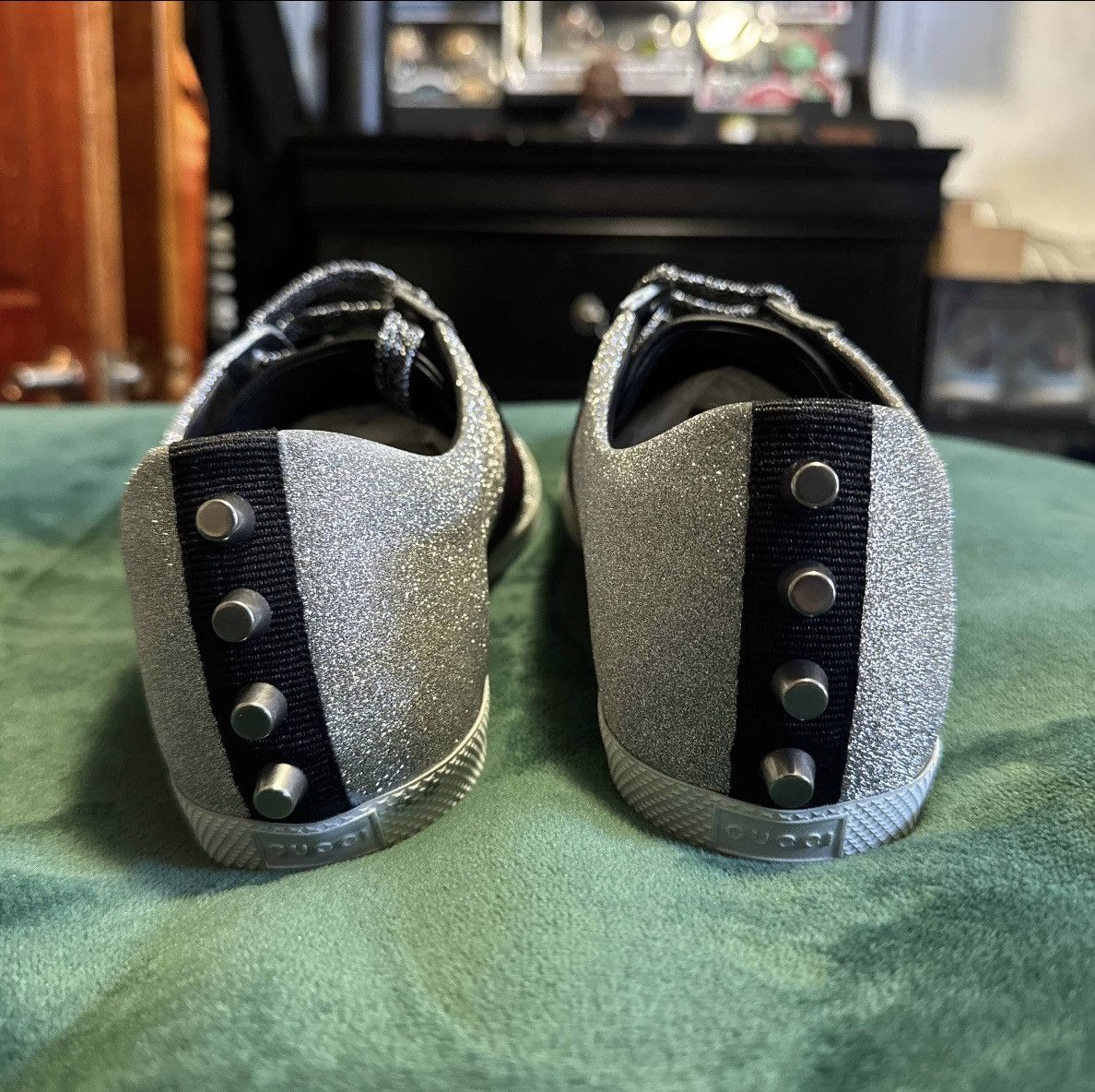 Gucci Gucci Web Sneaker “Glitter” Studs’ sz 9 1/2 Size US 9.5 / EU 42-43 - 4 Thumbnail