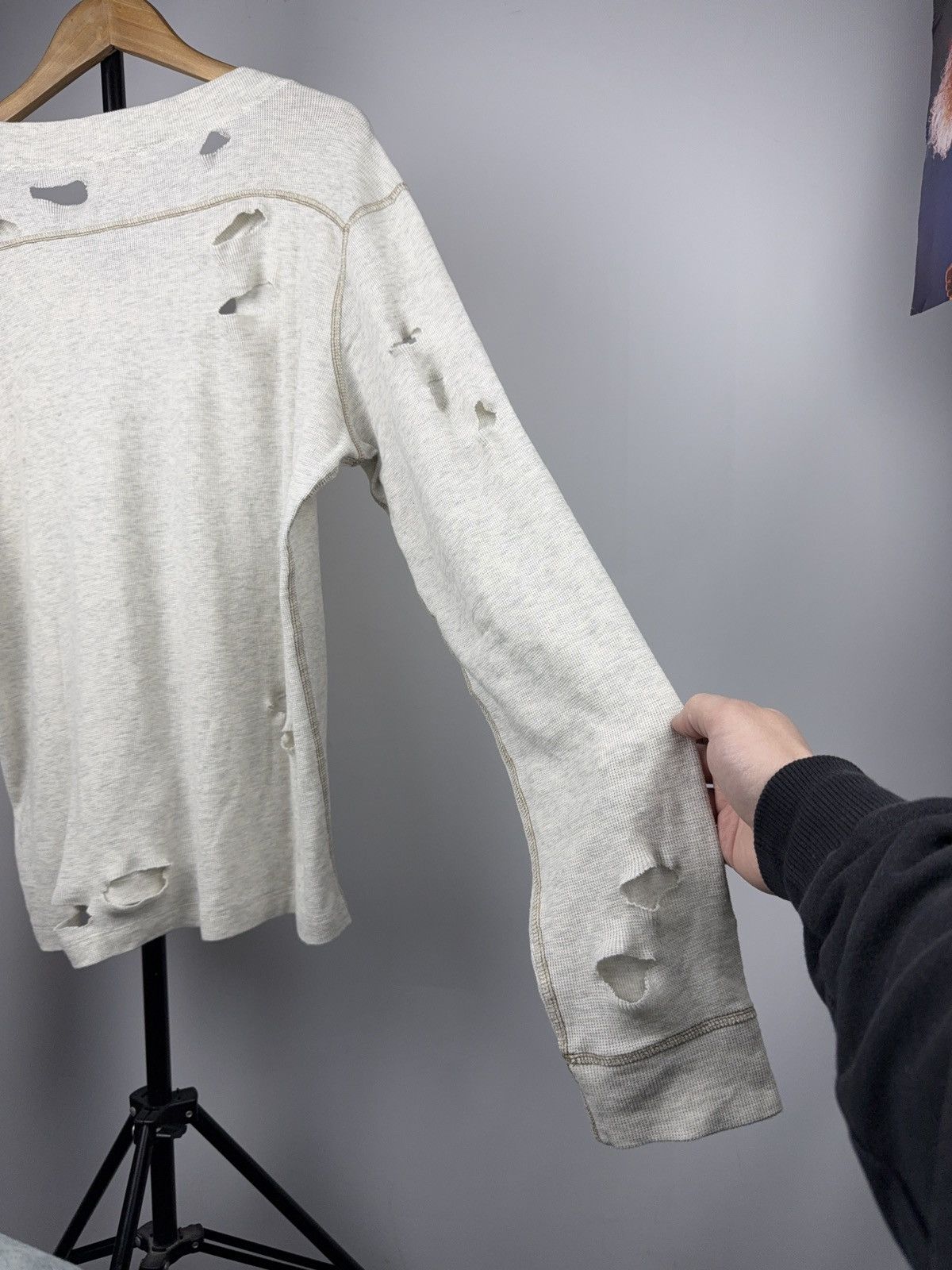 Diesel Diesel Y2K Avant Garde Distressed Thermal V-Neck Longsleeve Size US L / EU 52-54 / 3 - 14 Thumbnail