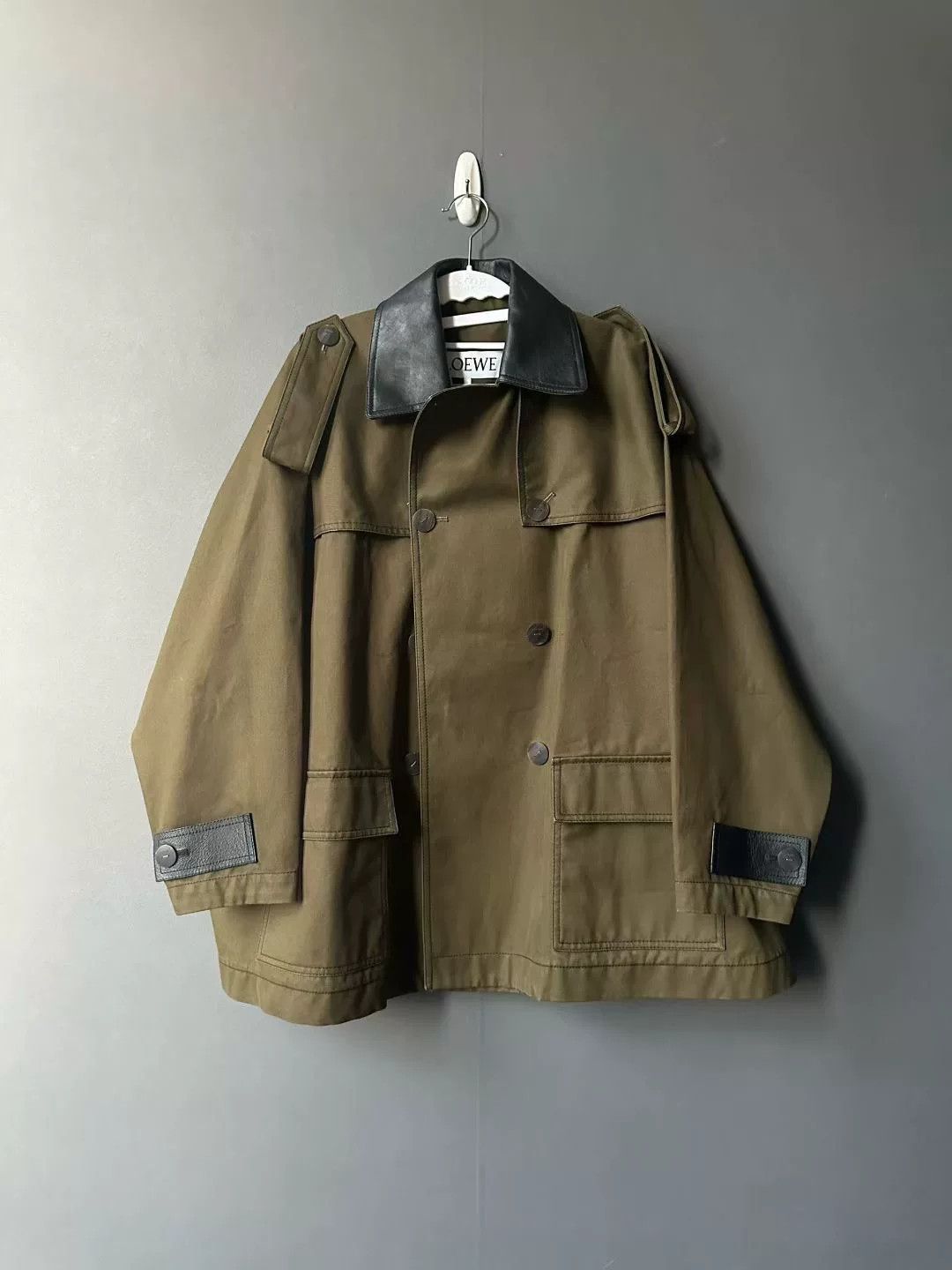 Loewe Loewe Khaki Green Leather Label Jacket Size US M / EU 48-50 / 2 - 1 Thumbnail