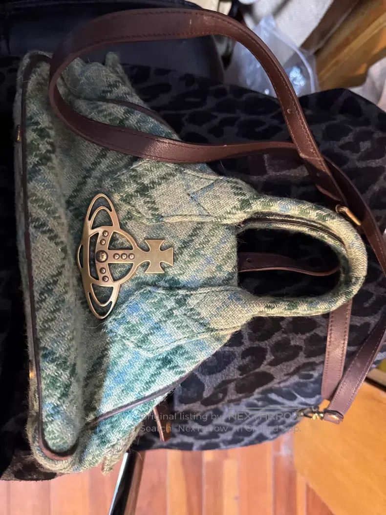 Vivienne Westwood Vivienne Westwood size os Green Plaid Wool Felt Bowling Bag Size ONE SIZE - 1 Thumbnail