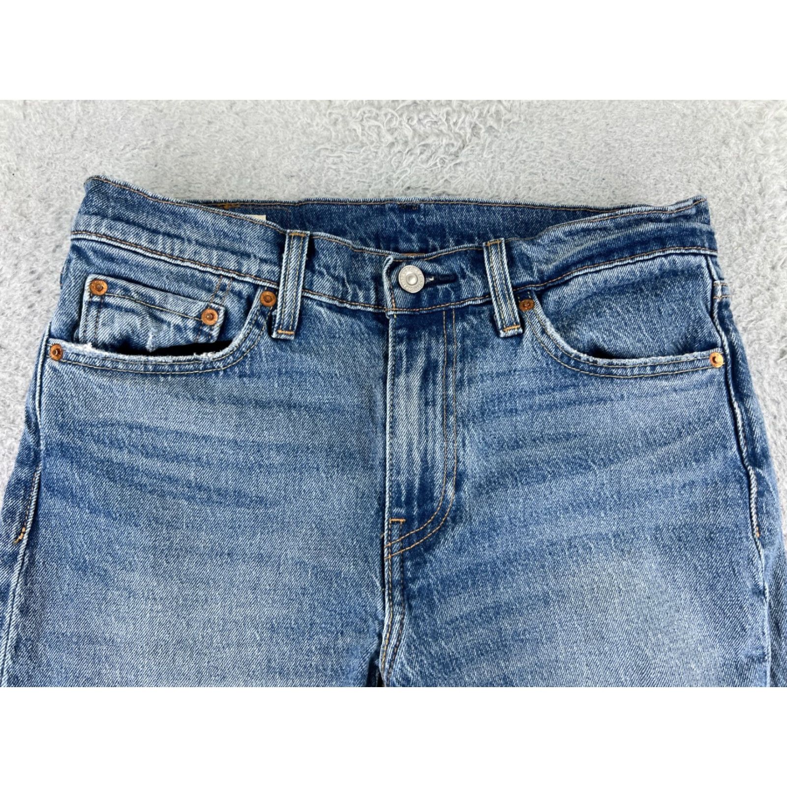 Levi's Levis Jeans Mens 510 Skinny Regular 30x28 Blue Mid Wash Denim Cotton Blend 5-Pocket Design Vintage No Size US 30 / EU 46 - 4 Thumbnail