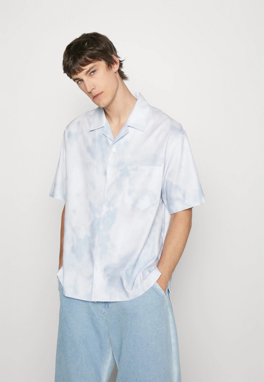 !DS! SS23 Solid Homme Sky Cloud Short Sleeve Button UP Shirt