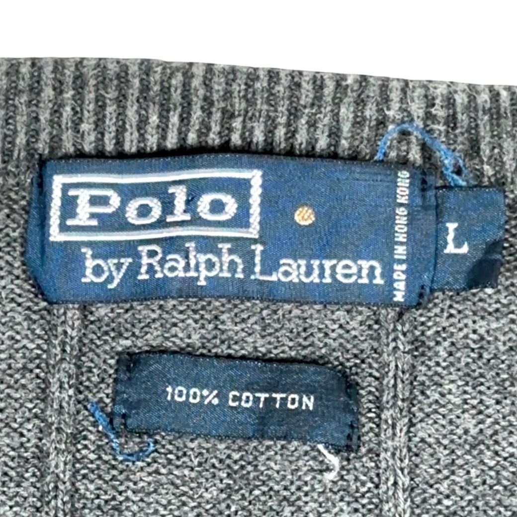 Polo Ralph Lauren VINTAGE Polo Ralph Lauren Sweater Vest Shirt Large Gray Cotton 90s Pony Logo Mens Size US L / EU 52-54 / 3 - 5 Thumbnail