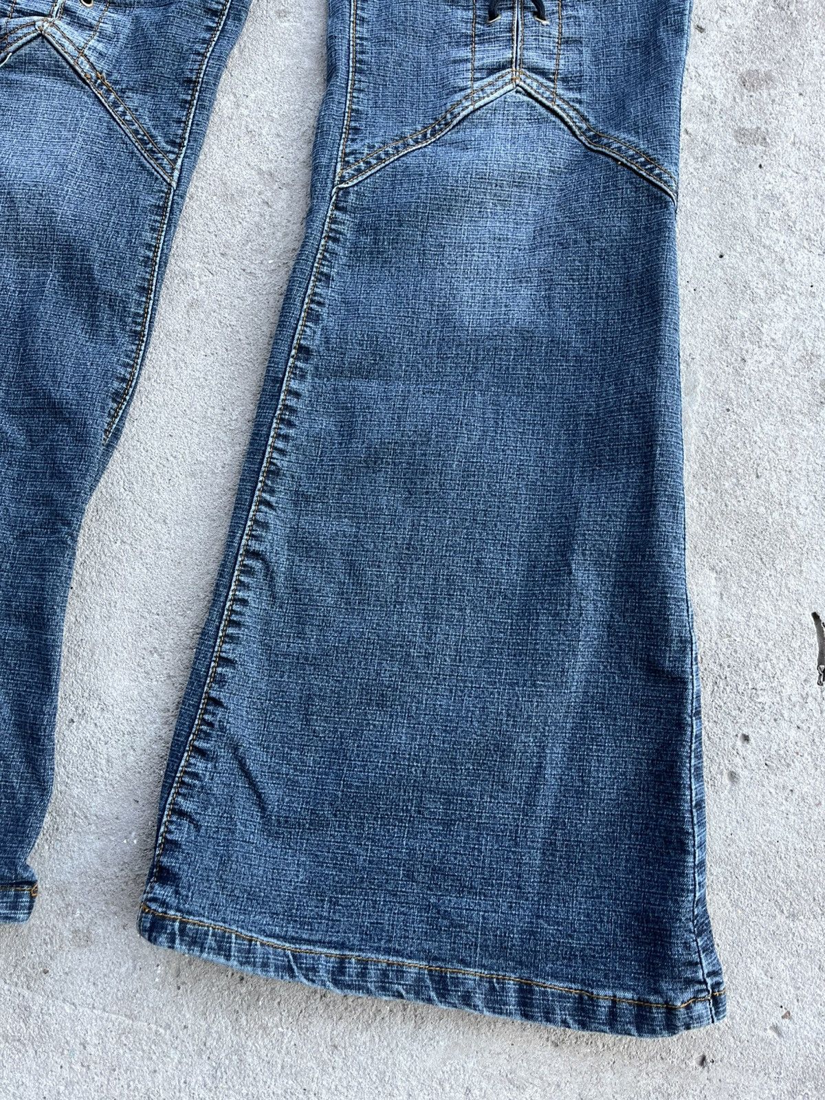 Hysteric Glamour × If Six Was Nine × Le Grande Bleu (L.G.B.) 90s Vintage Flared Boot Cut Faded Avant Gard Denim Jeans Y2k Size 30" / US 8 / IT 44 - 12 Thumbnail