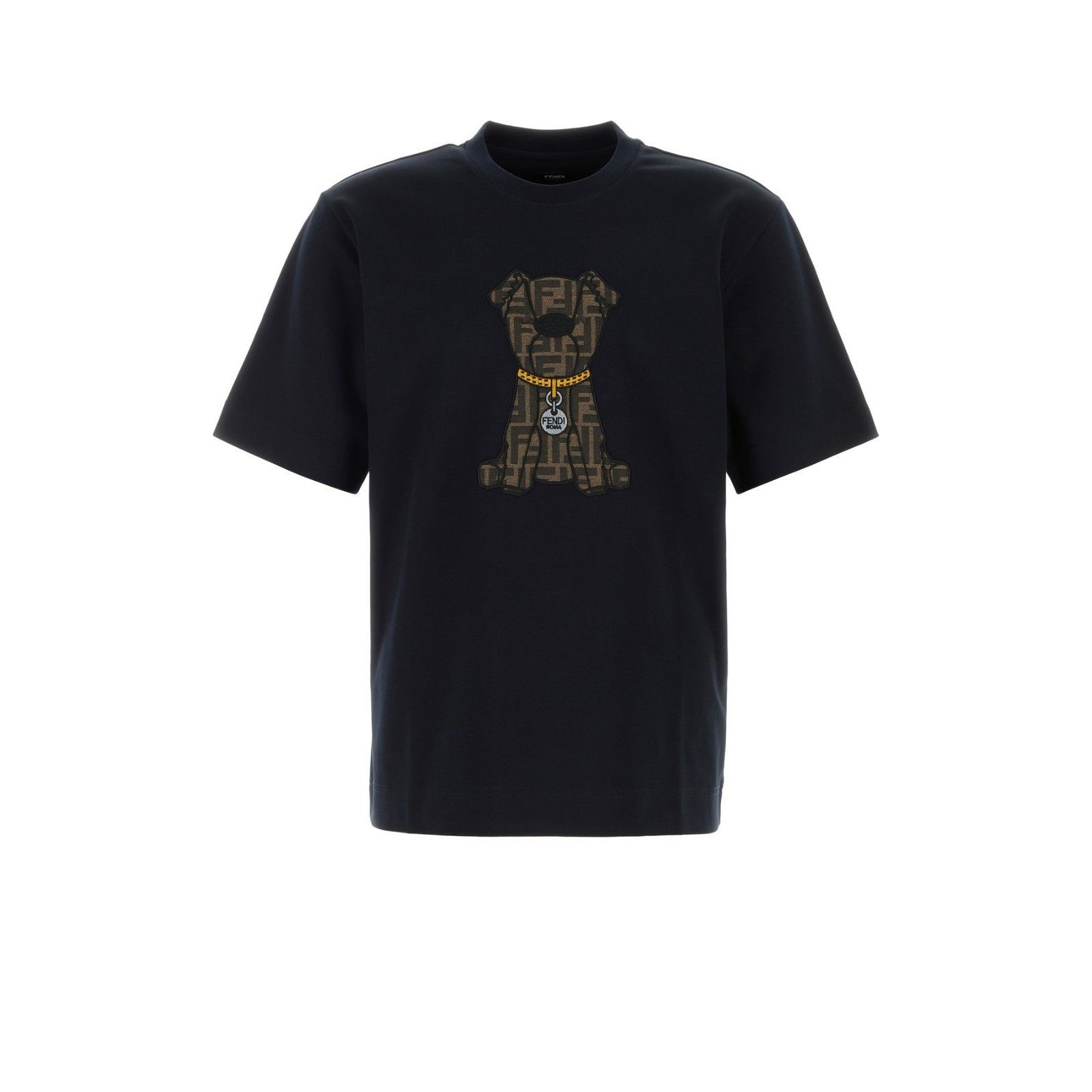 FENDI Black Cotton T-shirt New )