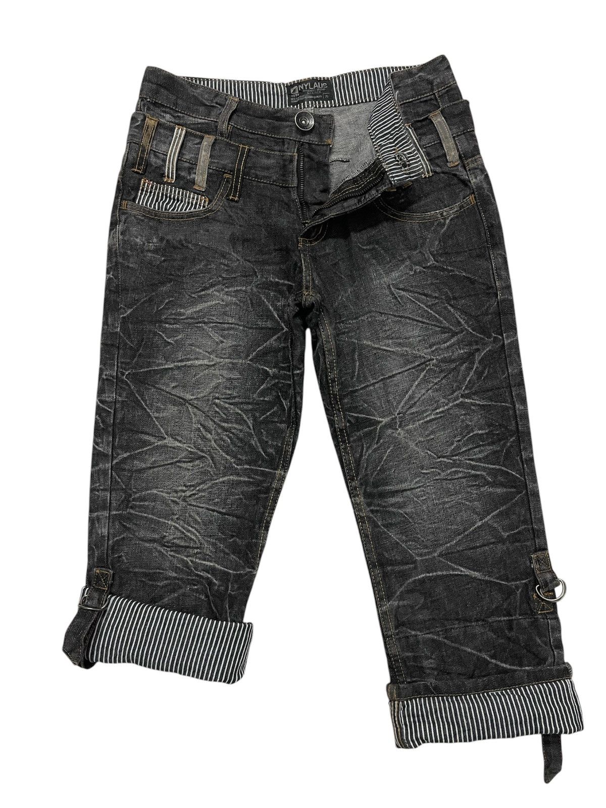 Hysteric Glamour × Vintage Nylaus Double waist Clawmark Trim Twist Leg Jeans Size US 30 / EU 46 - 1 Thumbnail