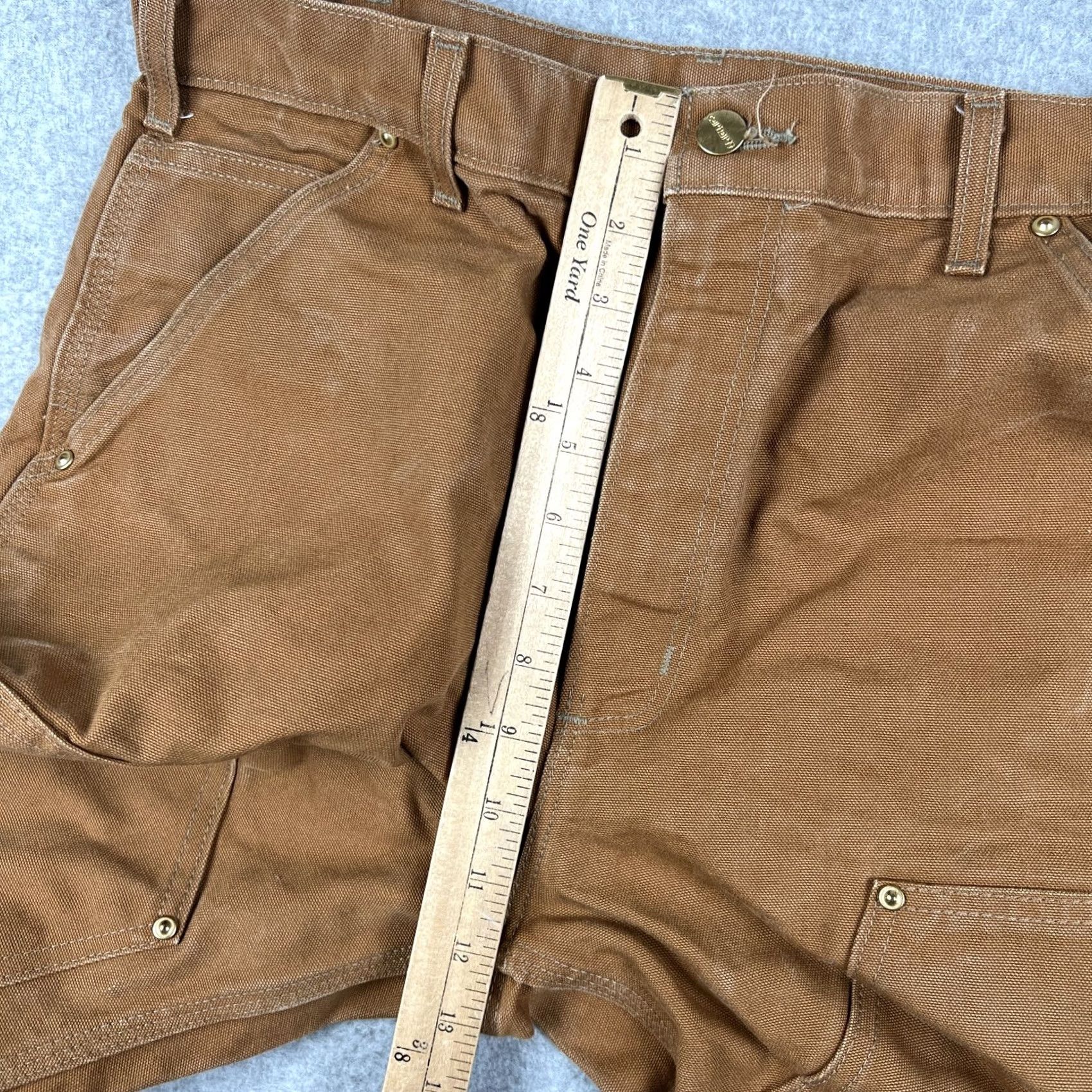Carhartt VINTAGE Carhartt Pants Mens 33 Brown Double Front Knee Canvas USA Union Made 33x32 B01 BRN Size US 33 - 5 Thumbnail