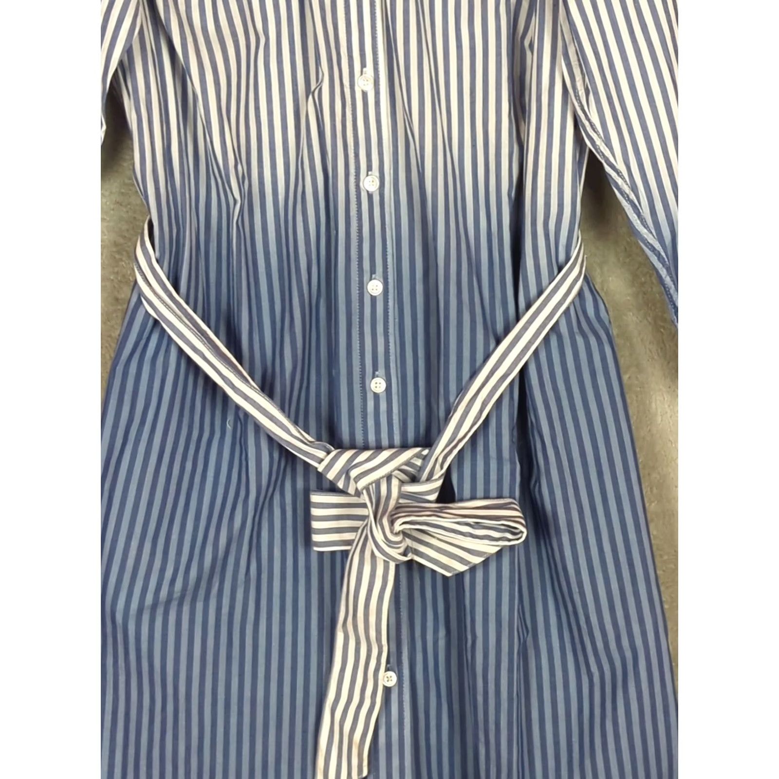 Lands' End Lands' End Shirt Dress 1X Blue Ombre Button Front Collared Long Sleeve Knee Length Plus Size Womens Vintage No N/A Size XL / US 12-14 / IT 48-50 - 7 Thumbnail