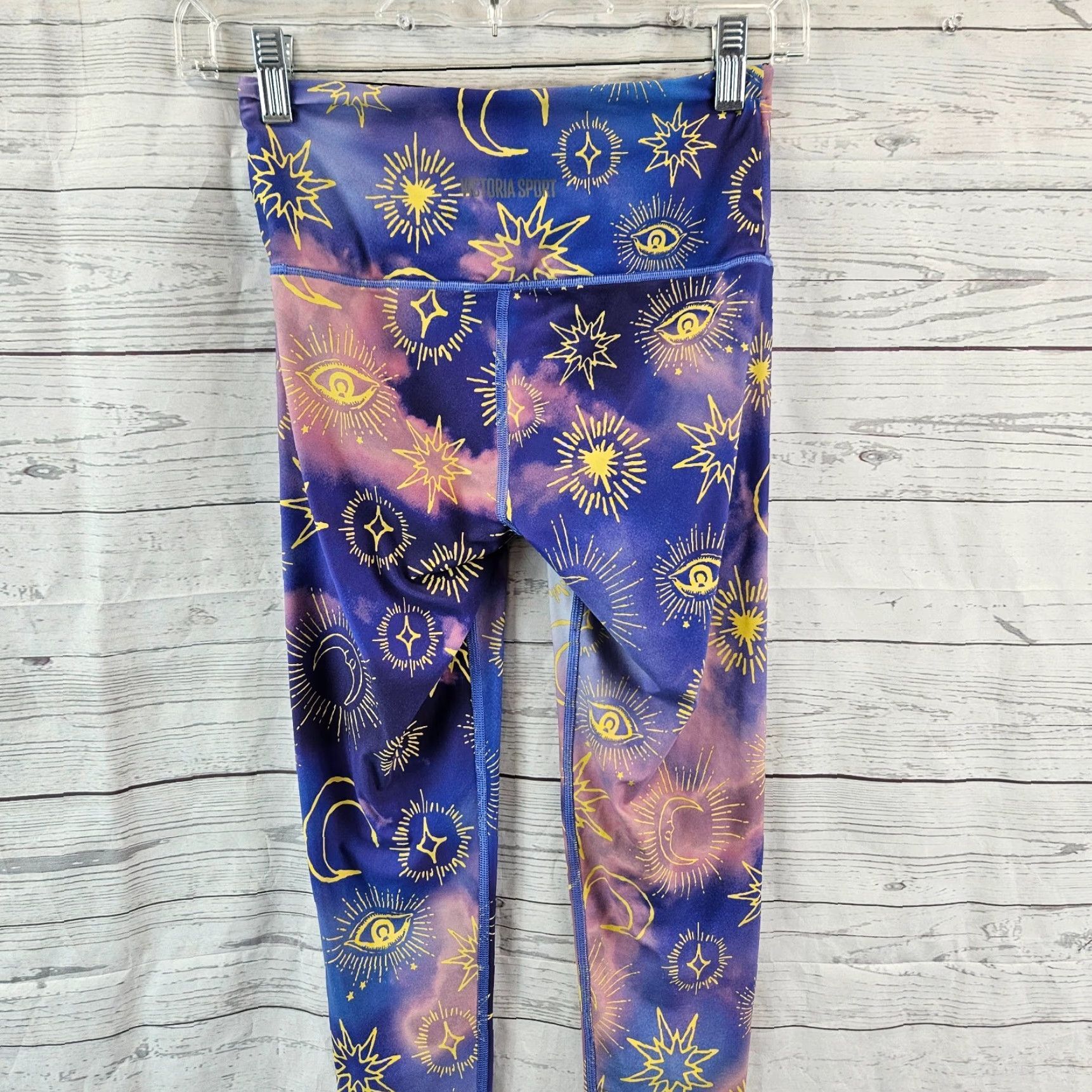 Victoria's Secret Victoria's Secret Sport Leggings Womens XS Celestial Blue Yellow Mid Rise Multicolor 7/8 Activewear Size 26" / US 2 / IT 38 - 4 Thumbnail