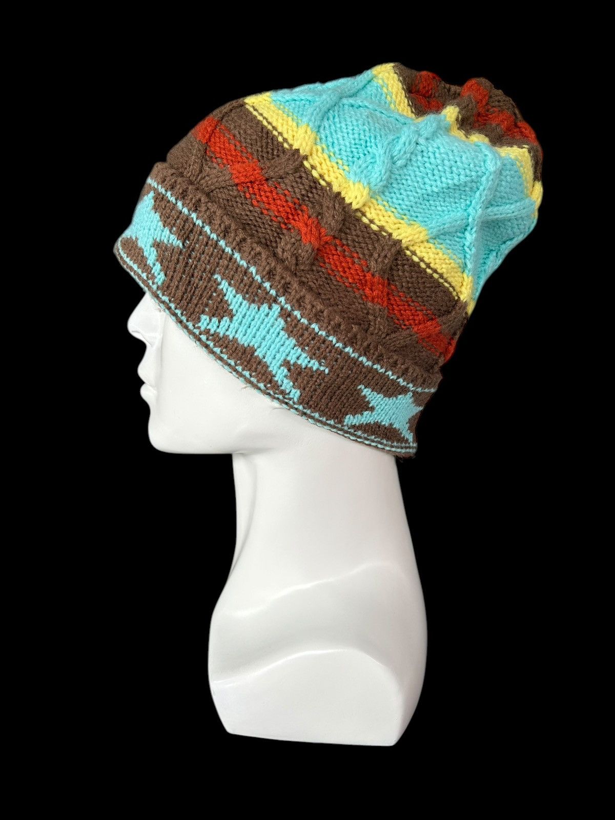 Japanese Brand × Kapital × Vintage Crochet Knitted Handmade Japanese Style Rare Beanie Hats ☠️🎌 Size ONE SIZE - 2 Thumbnail