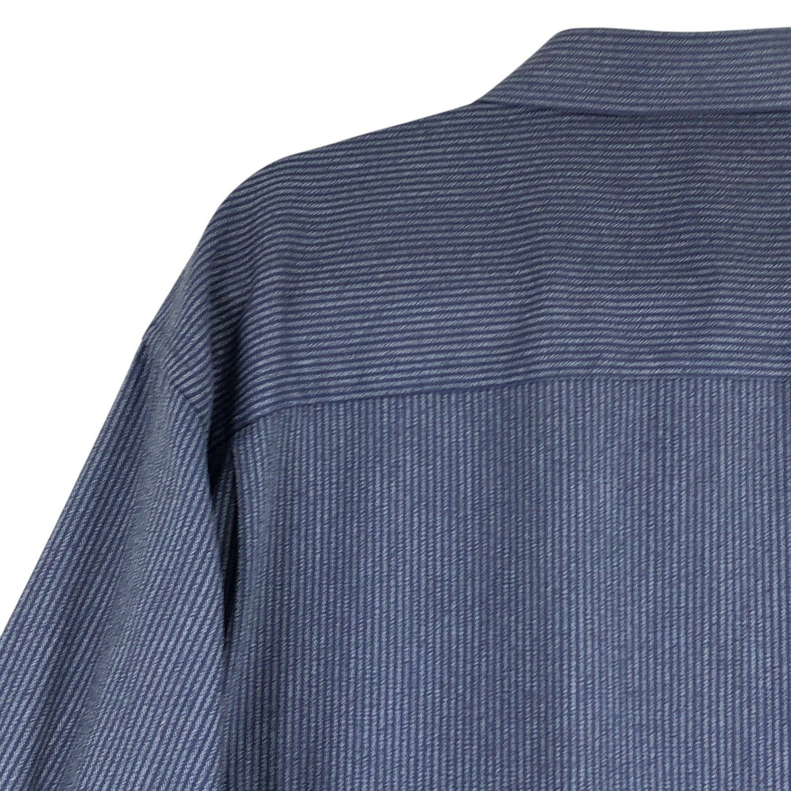 Yves Saint Laurent Yves Saint Laurent Shirt XL 17 34-35 Navy Vertical Stripe Size US XL / EU 56 / 4 - 13 Thumbnail