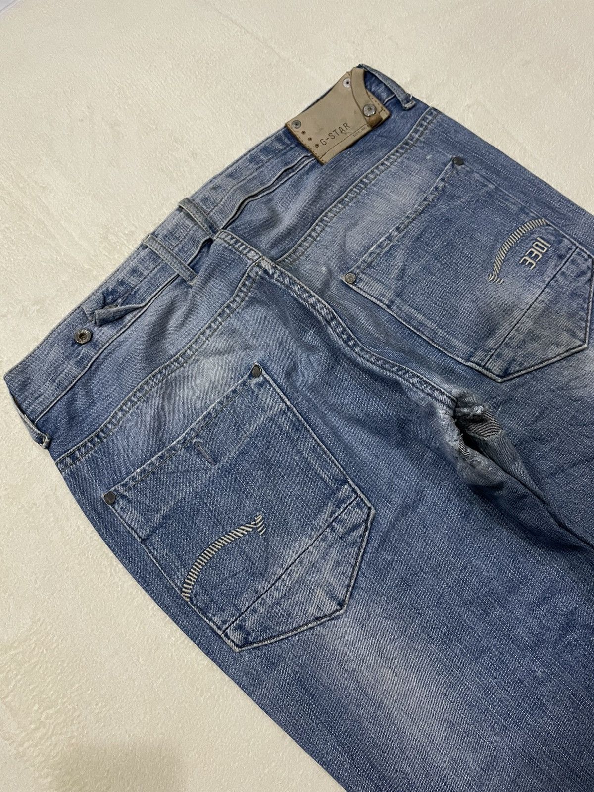 G-Star Vintage G-STAR RAW Skinny Mudwash Distress Ripped Denim Jean Size US 35 - 23 Thumbnail