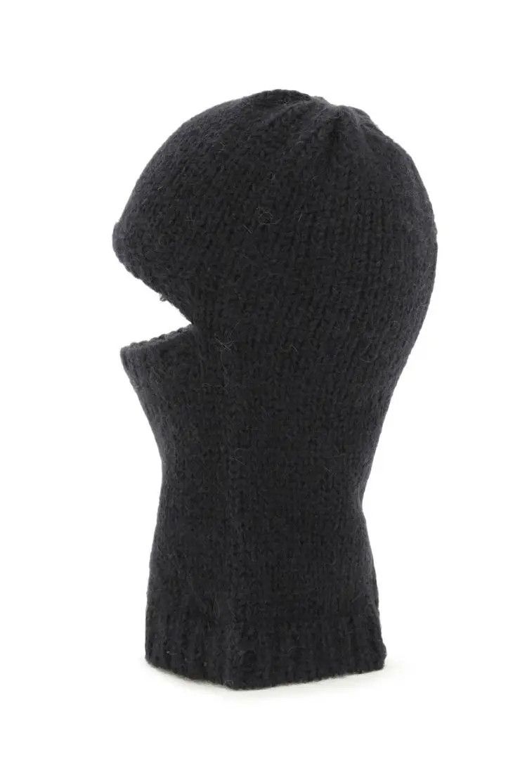 Raf Simons o1s22i1n0324 Size-OS Mohair Blend Balaclava in Black Size ONE SIZE - 3 Thumbnail