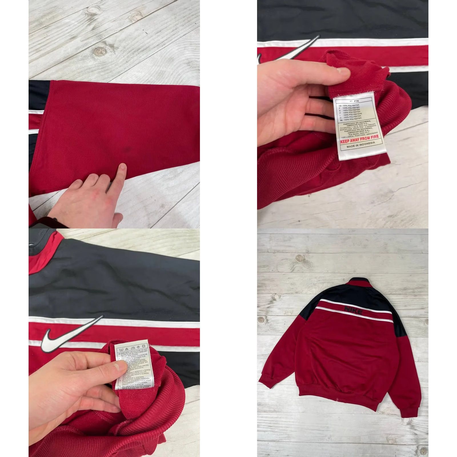 Nike VINTAGE Nike Tracksuit Jacket Nike Tracksuit Pants 90s Mens M Black Red Nike Swoosh 2 Piece Set Vintage 90s Theme Mens Size M Black Red Tracksuit Size 40R - 9 Thumbnail