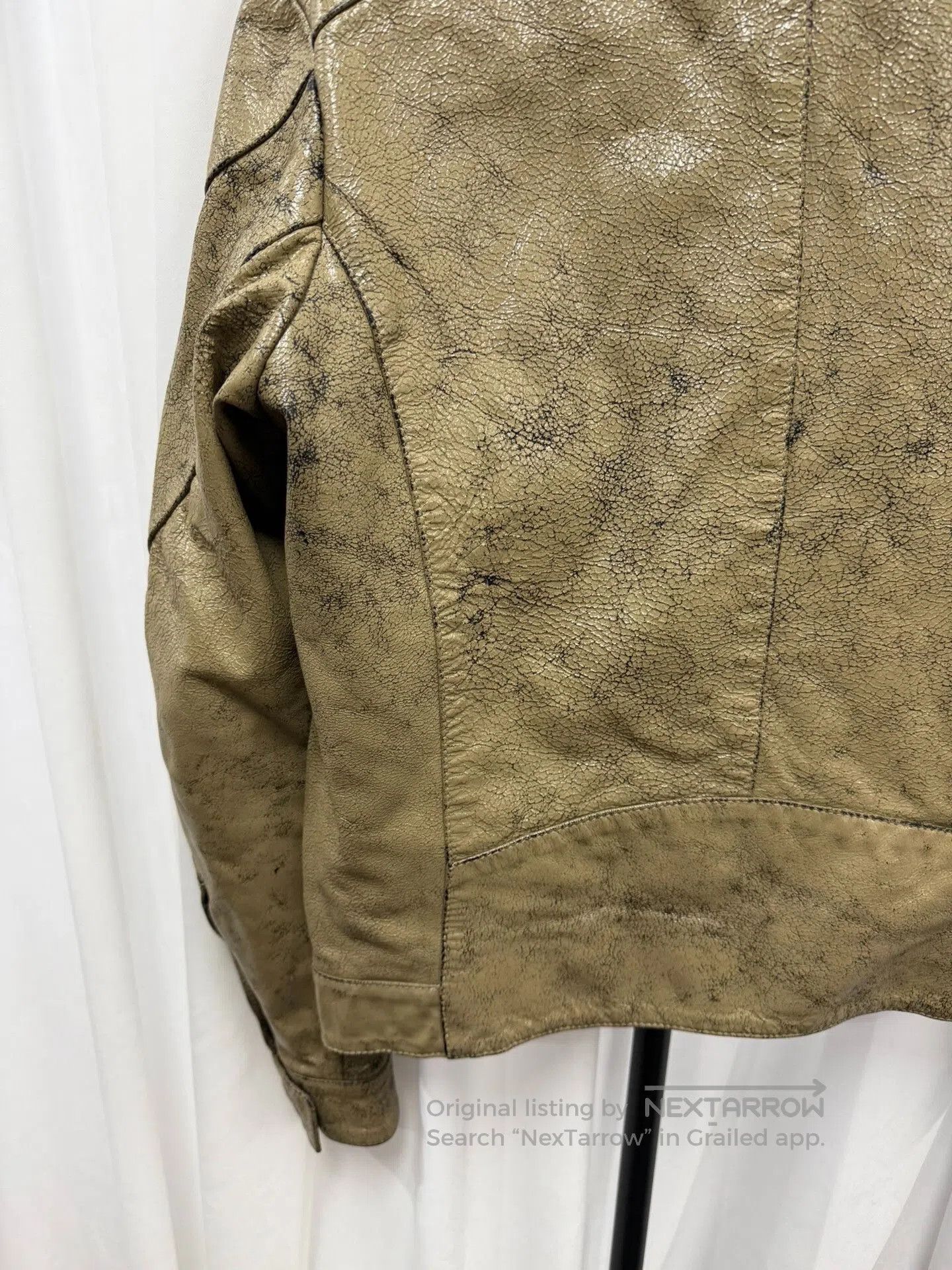 Maison Margiela Maison Margiela Leather Painted Crackle Biker Jacket. Size US M / EU 48-50 / 2 - 9 Thumbnail