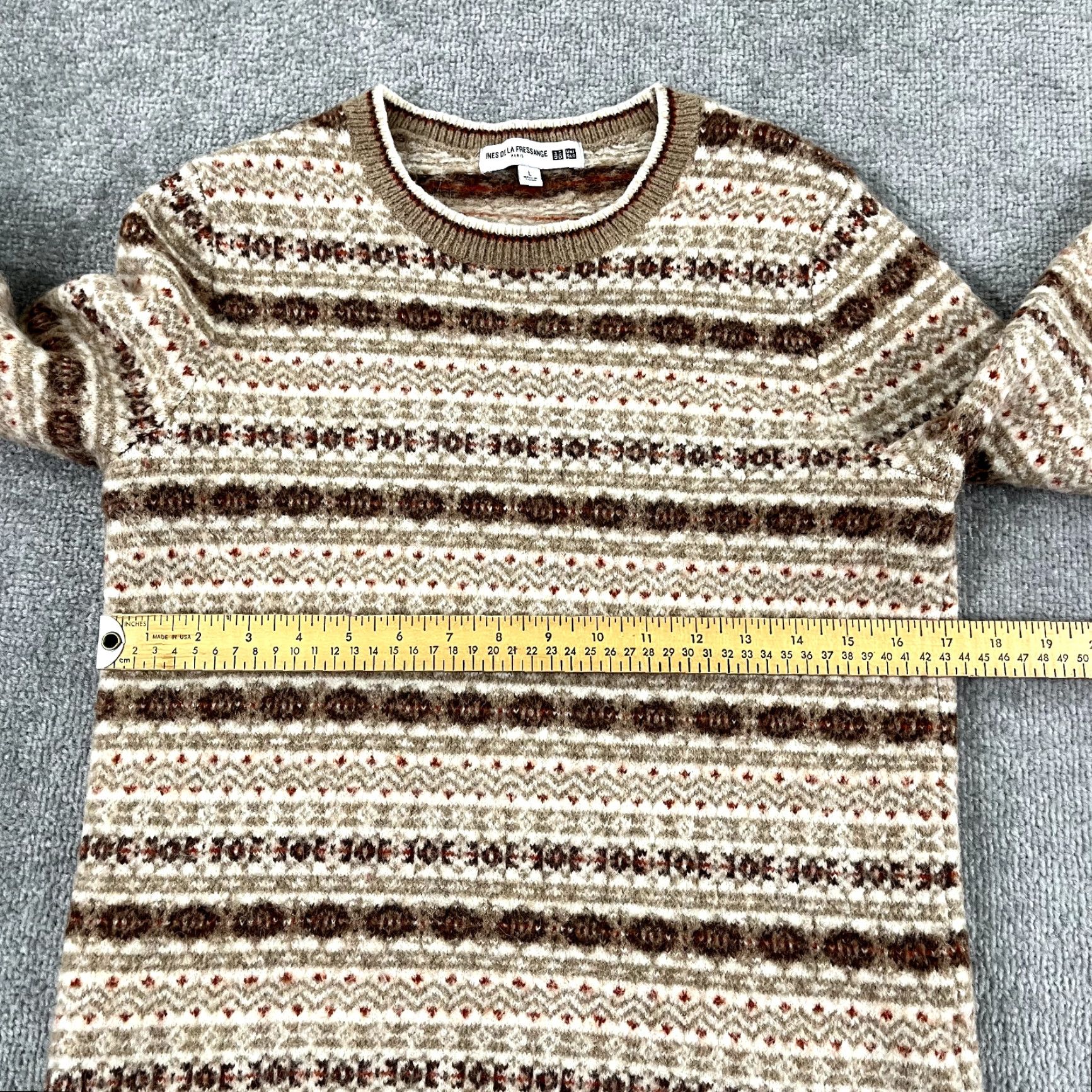Uniqlo VINTAGE UNIQLO INES DE LA FRESSANGE Sweater Shirt Women Brown Alpaca Wool Crew Neck L Size L / US 10 / IT 46 - 5 Thumbnail