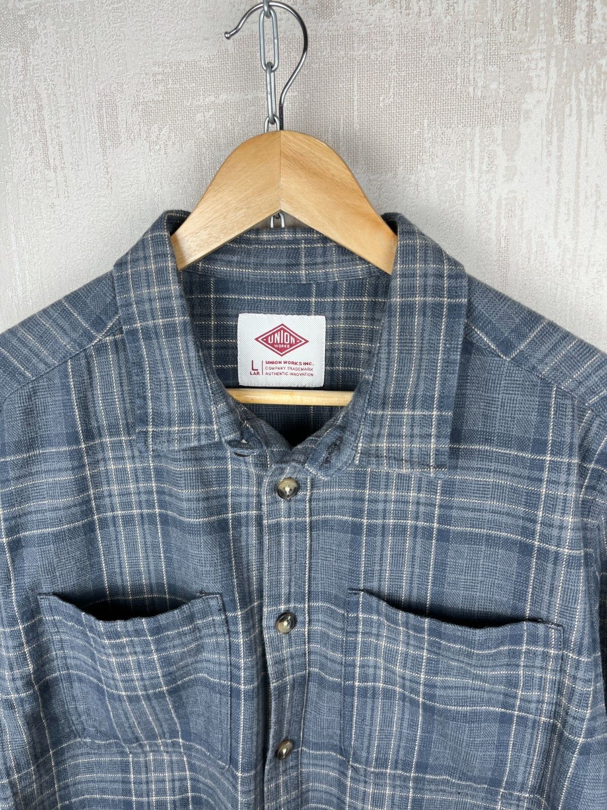 Other Union Works Inc Check Pockets Cotton Long Sleeve Shirt Size US L / EU 52-54 / 3 - 6 Thumbnail