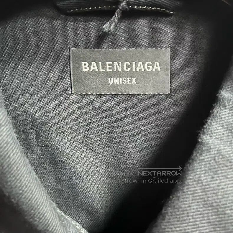 Balenciaga Balenciaga Black letter print single-breasted denim Size US L / EU 52-54 / 3 - 2 Thumbnail