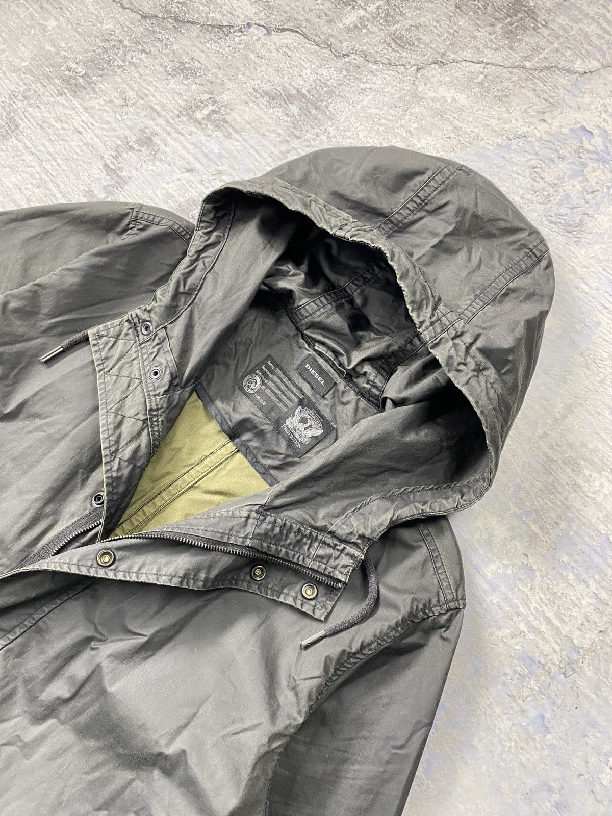 Diesel × Japanese Brand Diesel waxed parka black mens hooded jacket y2k avantgarde Size US XL / EU 56 / 4 - 9 Thumbnail