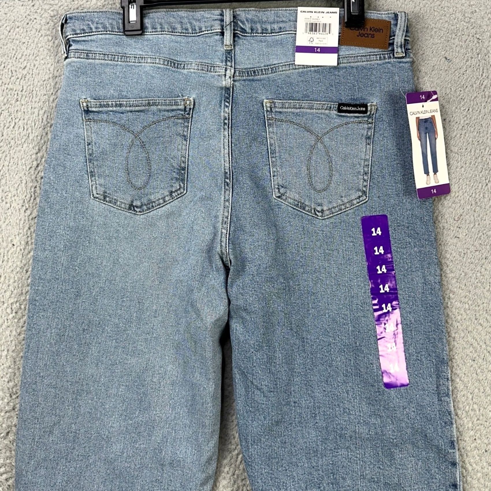Calvin Klein Calvin Klein Womens Straight Jeans 14 Gray High Waist 5 Pocket Stretch Denim NEW Size 36" / US 14 / IT 50 - 3 Thumbnail