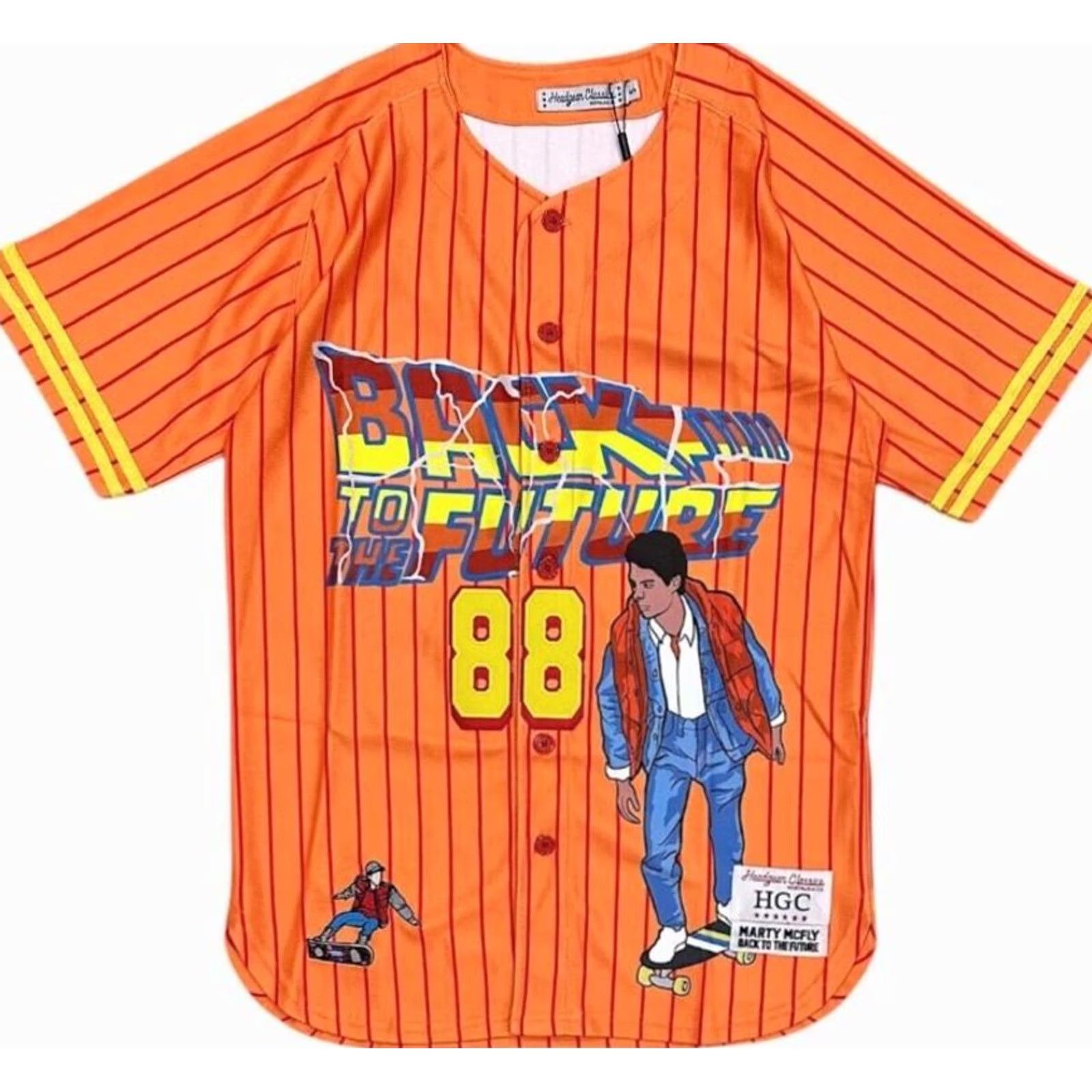 Vintage Back The Future Nike Headgear Baseball Jersey Orange Striped 88 Size L Mens Size US L / EU 52-54 / 3 - 2 Thumbnail