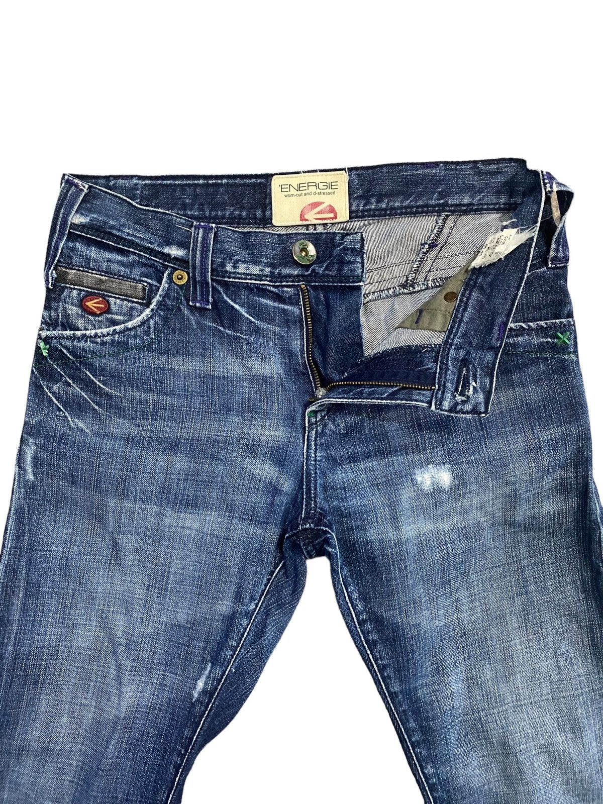 Energie × If Six Was Nine × Le Grande Bleu (L.G.B.) Vintage Energie Distress Jeans Size US 28 / EU 44 - 3 Thumbnail