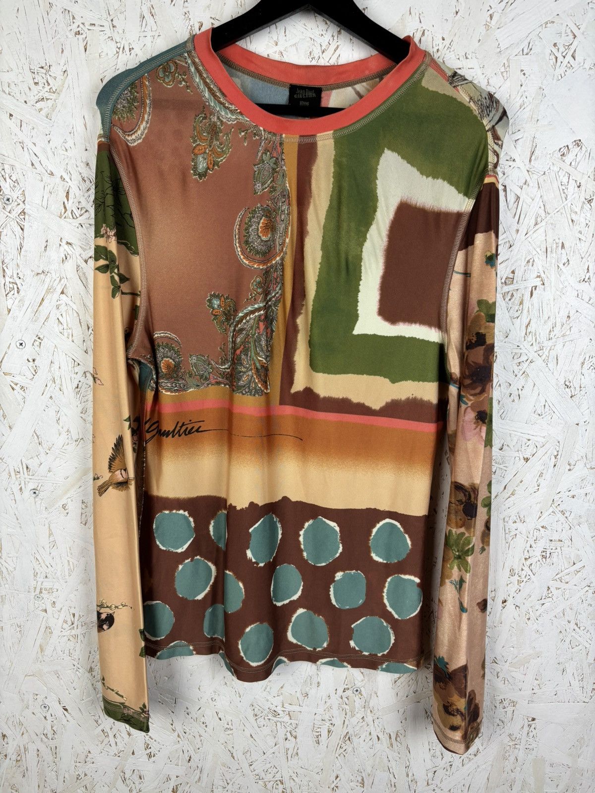 Jean Paul Gaultier Jean Paul Gaultier Patchwork Stretch Long Sleeve Top 48 M Size US M / EU 48-50 / 2 - 1 Thumbnail