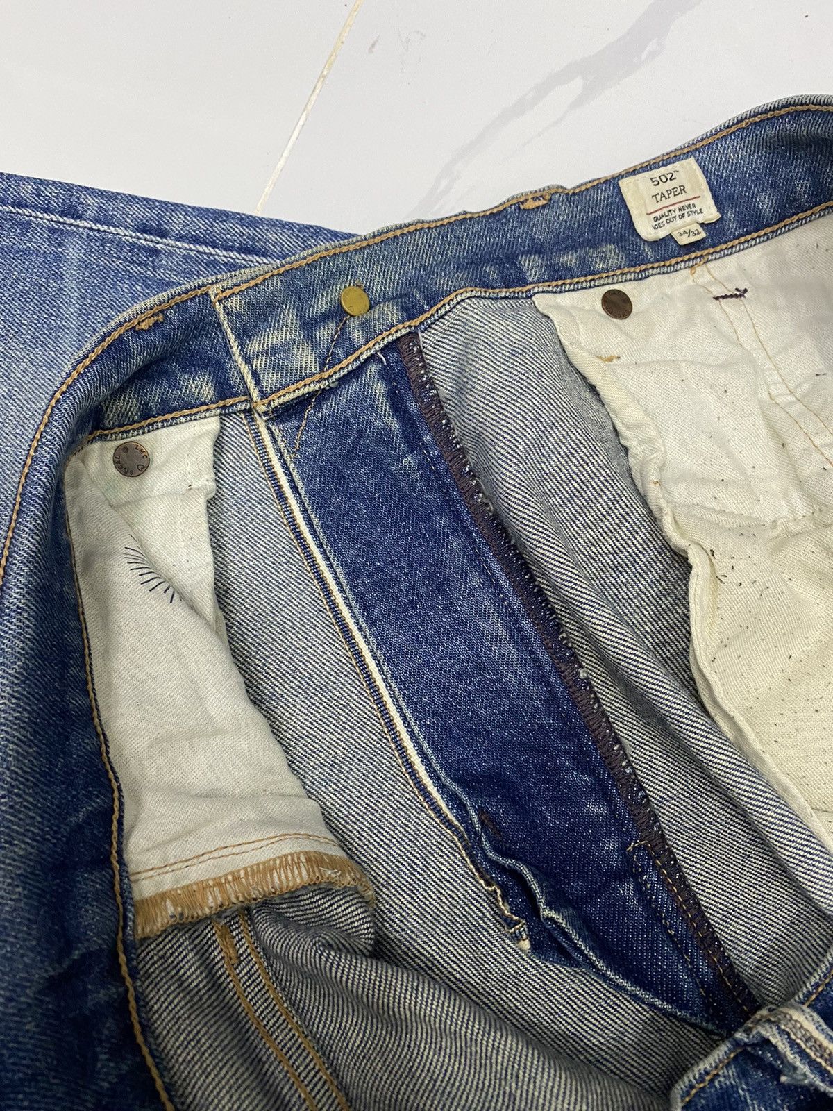 Japanese Brand × Levi's × Levi's Made & Crafted LEVIS MADE & CRAFT JAPAN MADE SELVEDGE DISTRESSED DENIM JEAN Size US 35 - 17 Thumbnail
